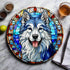 Alaskan Malamute Circular Glass Suncatcher Worktop Saver